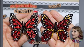 Como hacer mariposa mediana en mostacillas Parte #2 (paso a paso) Aniara Sanarte