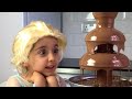 Elsa Vs Maleficent Real Life Disney Princess Movie + CHOCOLATE FOUNTAIN + Candy + 10 Surprise Eggs!