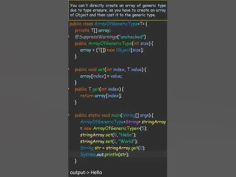 Array of Generic Type | Java Tutorial #BuildYourCodeStyle #java # ...