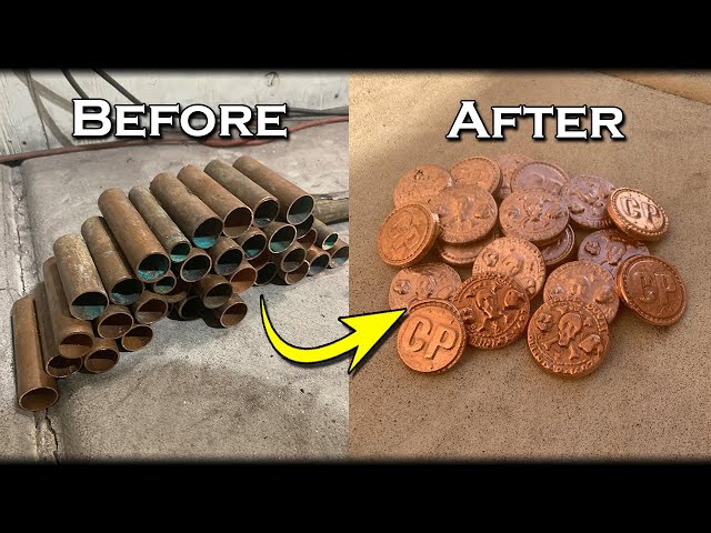 Turn Scrap COPPER Pipes Into Custom Golden Coins At Home - Custom Coins  Made Easy 