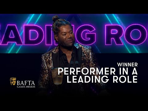 Christopher Judge collects the award for Performer in a Leading Role for Kratos | BAFTA Games Awards