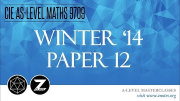 CIE AS Maths 9709 | W14 P12 | Solved Past Paper