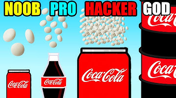 Coca Cola and Mentos (Drop and Explode) - NOOB vs PRO vs HACKER vs GOD