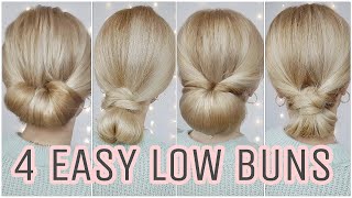 4 LOW MESSY BUN HAIRSTYLES EASY  MEDIUM AND LONG HAIRSTYLES