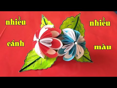 Видео: Cách gấp 1 cây hoa từ giấy màu thủ công - Fold flowers from handmade colored paper - New Idea DIY