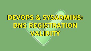 Celebrity DevOps & SysAdmins: Dns registration validity Profile