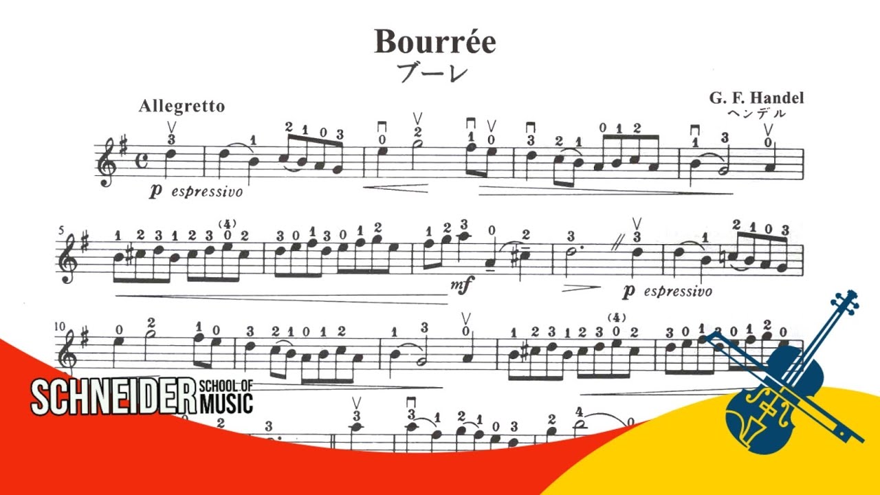 Bourrée, G. F. Handel Suzuki Book 2 Violin Sheet Music