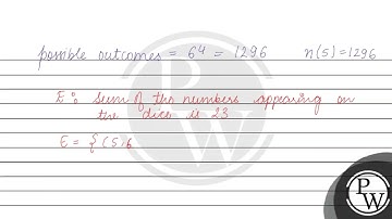 Four dice are thrown. What is the probability that the sum of the numbers appearing on the dice ...