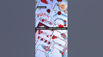 100 RED ♥️ BLACK 🖤 BORDER DESIGNS/ PROJECT WORK DESIGNS In Just 50 Seconds  #ytshorts #shorts