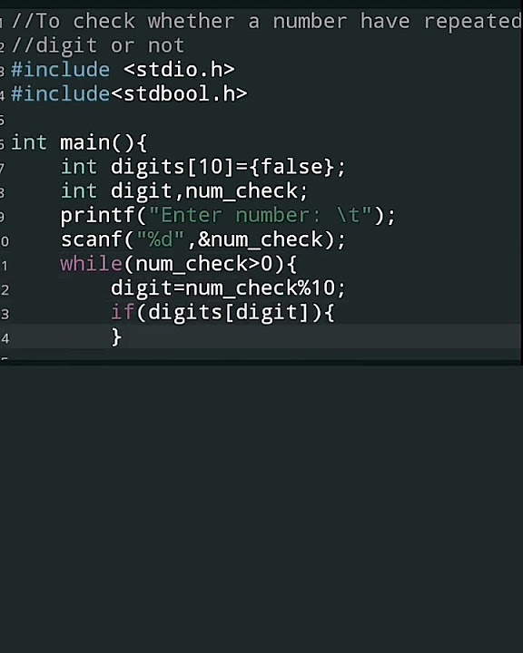 Check whether a number has repeated digits or not c basics array