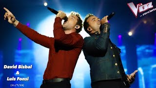 David Bisbal interpreta con Luis Fonsi “Aquí estoy yo” en el concierto de La voz en el Wizink Center