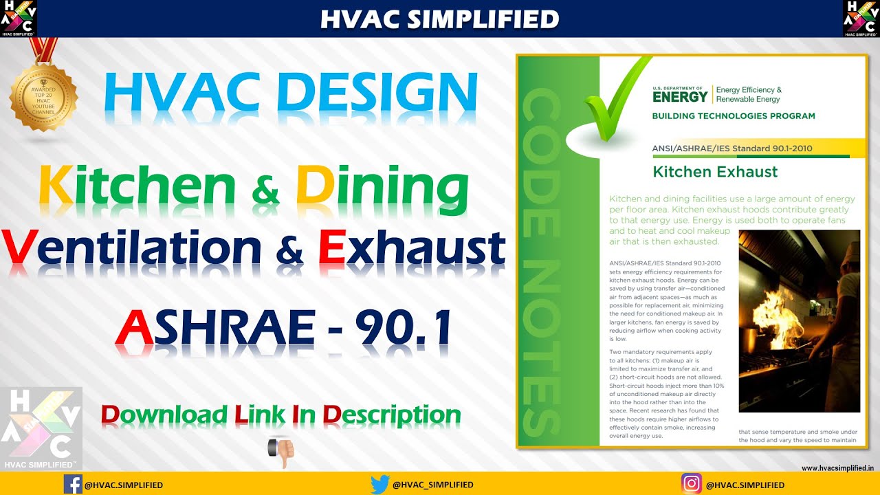 Kitchen & Dining HVAC Design Ventilation & Exhaust ASHRAE 90 1 YouTube