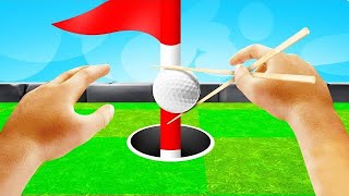 Playing GOLF With Chopsticks! (impossible)