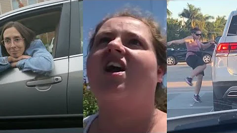 Insane Karen Has A Temper Tantrum On A Crosswalk