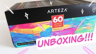 Arteza Acrylic 60 paint set UNBOXING!! // EmilyArts