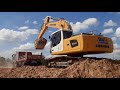 LIEBHERR 920 ถล่มอ่างเก็บน้ำ สวิงเร็วจัด หกล้อดั้มแรง excavator and truck EP.7739