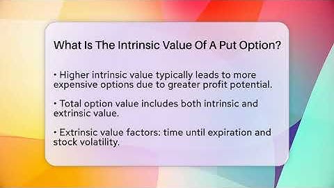 What Is The Intrinsic Value Of A Put Option? - Stock and Options Playbook