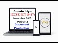 IGCSE ICT (0417) November 2025 Paper 2 - Document Production