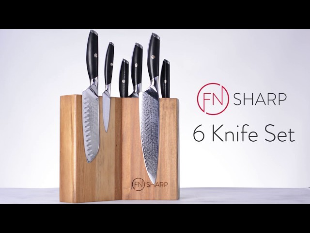 F.N. Sharp Japanese Damascus 3 Knife Set Without Knife Block
