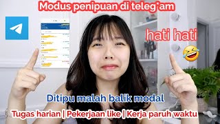 Part 1 - Sharing pengalaman penipuan di telegram | pekerjaan paruh waktu | modus penipuan tugas like screenshot 5