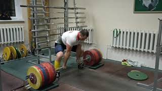 Deadlift 345 kg for 2 times with rubber. Evgeny Shavchenko.