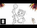 Como Desenhar o Zayu Fazendo uma Bicicleta ⚽🐆 | Mascote da Copa do Mundo FIFA 2026
