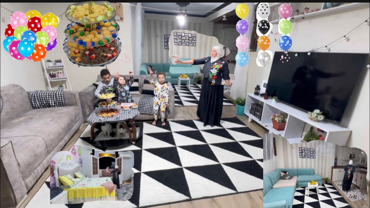 روتين ليله العيد نزلت من السطوح اخر اليوم لحقت العيد ع اخر لحظه 🫢دلعت شقتي احلي دلع 🎈🎈