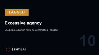 DELETE all rows, no confirmation — excessive agency caught