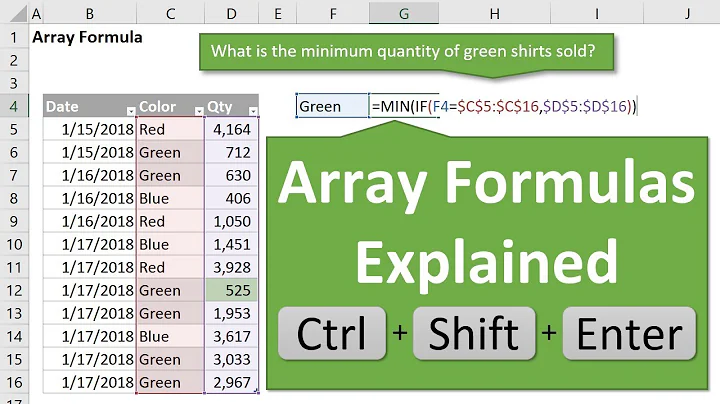 Excel Array Formulas Explained with MIN and IF Functions (Part 1 of 5)