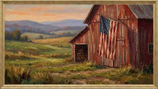 American Countryside Flag | Framed Art TV Wallpaper 4K | Oil Painting | 2 Hours screenshot 4