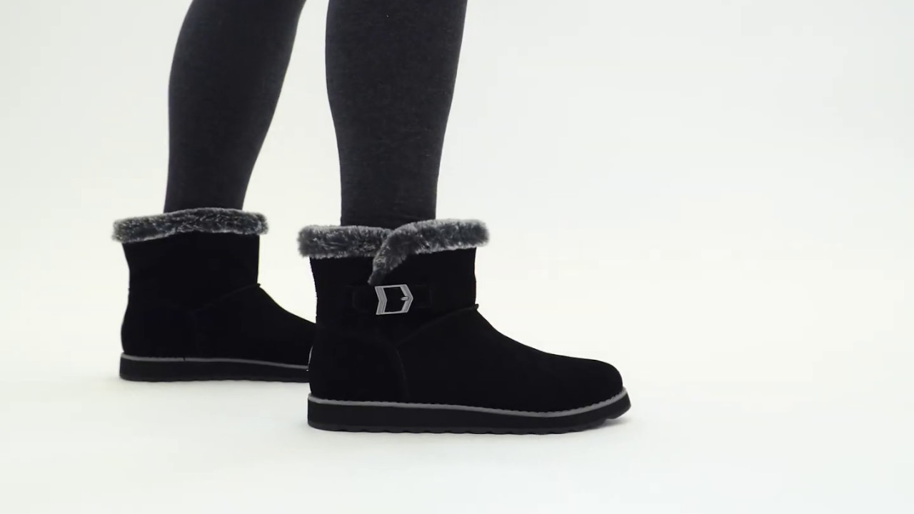 Shuperb™ Skechers KEEPSAKES 2.0 Ladies Ankle Boots Black - YouTube