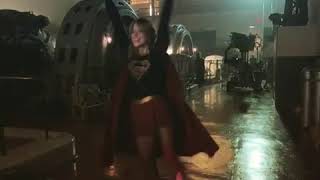 Melissa Benoist dancing on Supergirl Season 4 set