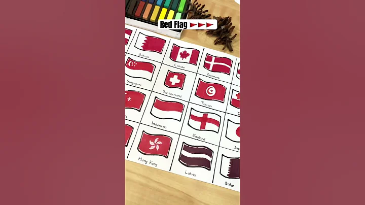 I draw all red and white country flag ❤️🤍 #flag #youtubeshorts #shorts