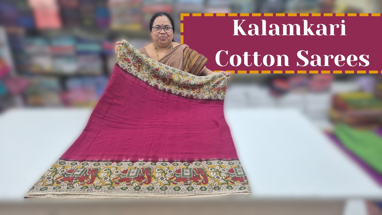 Kalamkari Cotton Sarees || Wholesale Shop || GSR HANDLOOMS