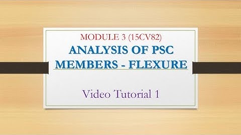 Module 3: Analysis of PSC members for flexure