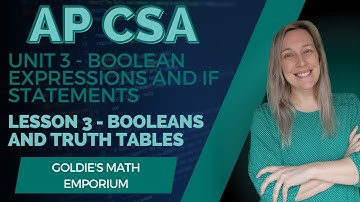 AP CSA - Unit 3: If Statements - Lesson 3: Booleans and Truth Tables