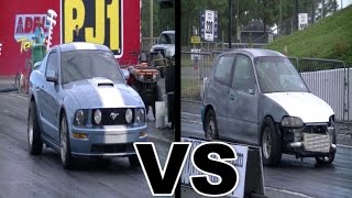 Turbo Honda Civic Hatch vs Mustang GT