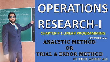 4. Operations Research|| Chapter#1 Linear Programming|| Analytic Method || Trial and Error Method