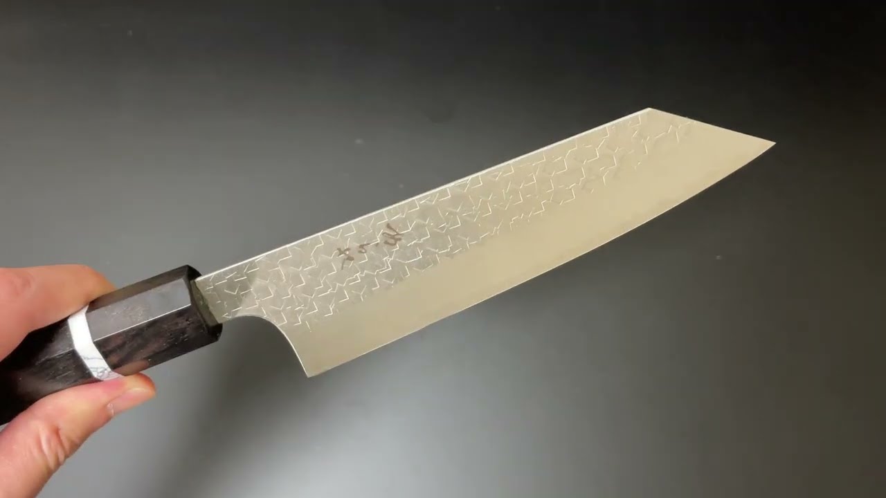 あられ Arare 文化包丁 SG2粉末ハイス鋼 槌目 黒檀白リング八角柄