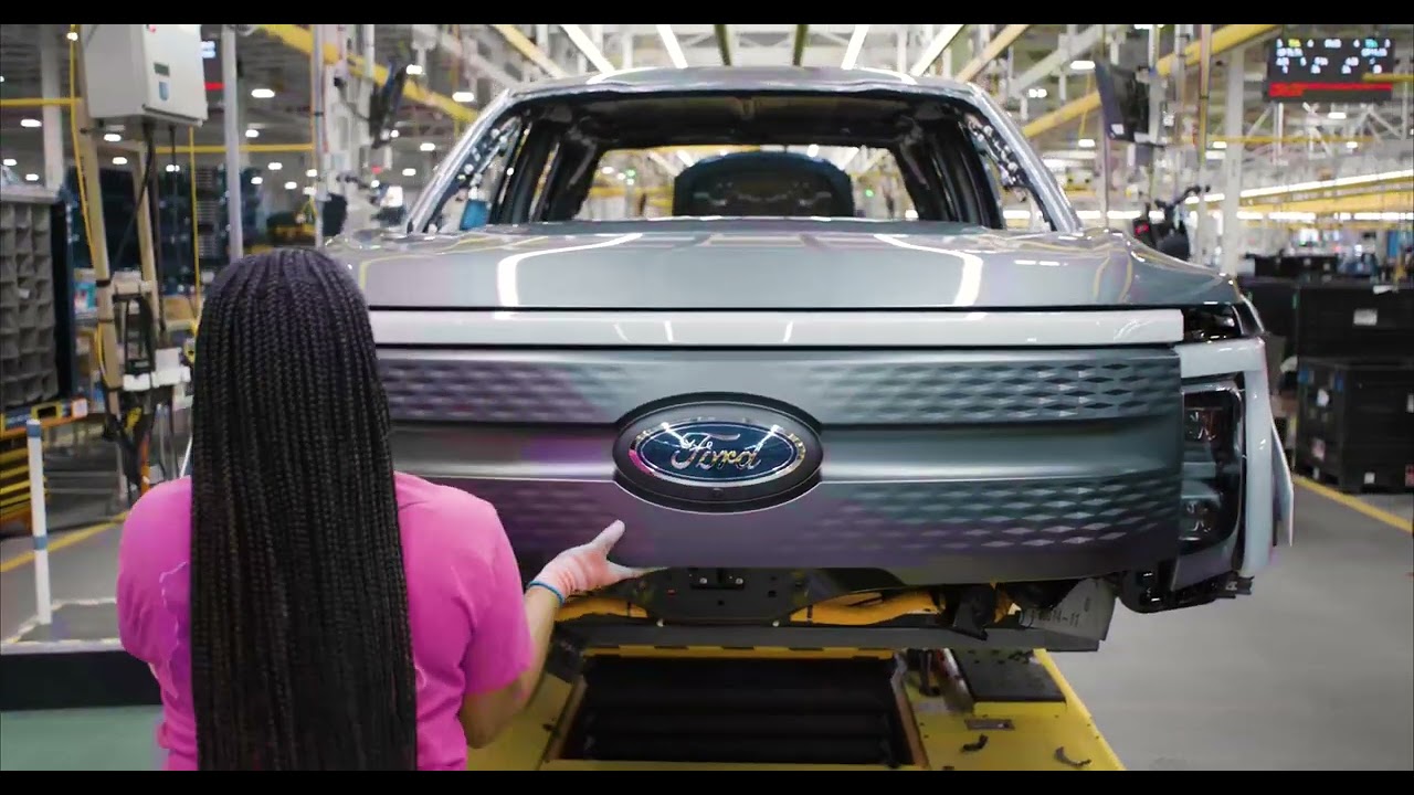 Raw Footage of  F-150 Lightning Production at Ford Rouge EV Plant