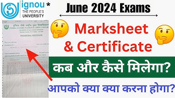 IGNOU June 2024 Exam Ki Certificate & Marksheet Kab or Kaise Milenge?  IGNOU_Marksheet_2024