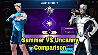 Quicksilver Summer VS Uncanny Uniform Comparison - Marvel Future Fight