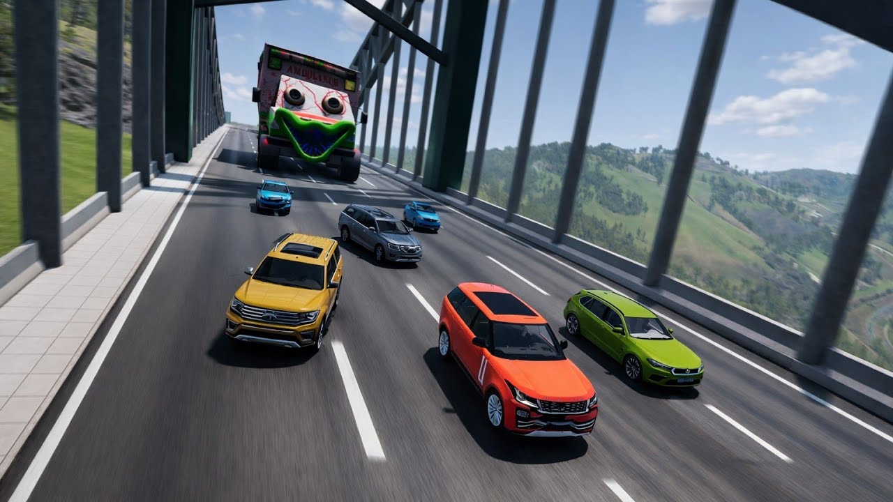 CRIMINALS MUST BE CATCHED Full Throttle INSANE Long Downhill lane BeamNG. #beamngdrive #1million 