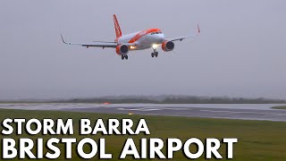 (4K) Planes Landing in CRAZY WIND as STORM BARRA batters Bristol Airport (7th December 2021)