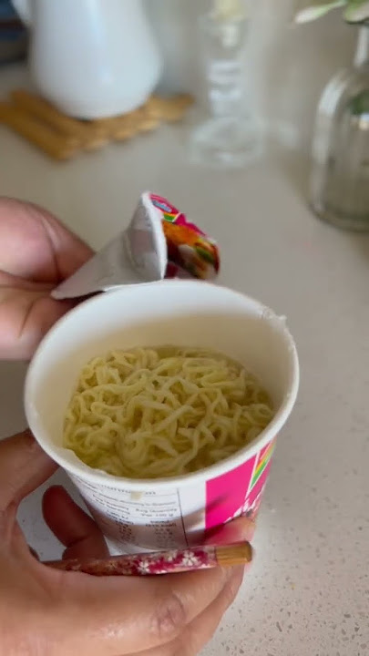 Trying the Indomie instant cup noodles for the first time. Love how easy and convenient is it! 🍜♥️