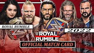 WWE Royal Rumble 2022 Official Match Card