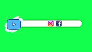Greenscreen:Youtube subscribe button animation with Instagram,Facebook(no copyright|free download)4K