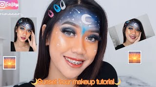 Sunset hour makeup tutorial 🌙💫 || trimar Resimi