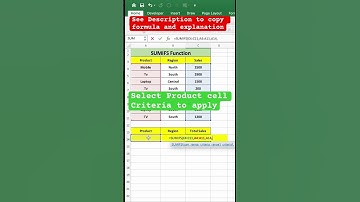 Advanced Excel Tips and Tricks / SUMIFS Function #shorts #excel