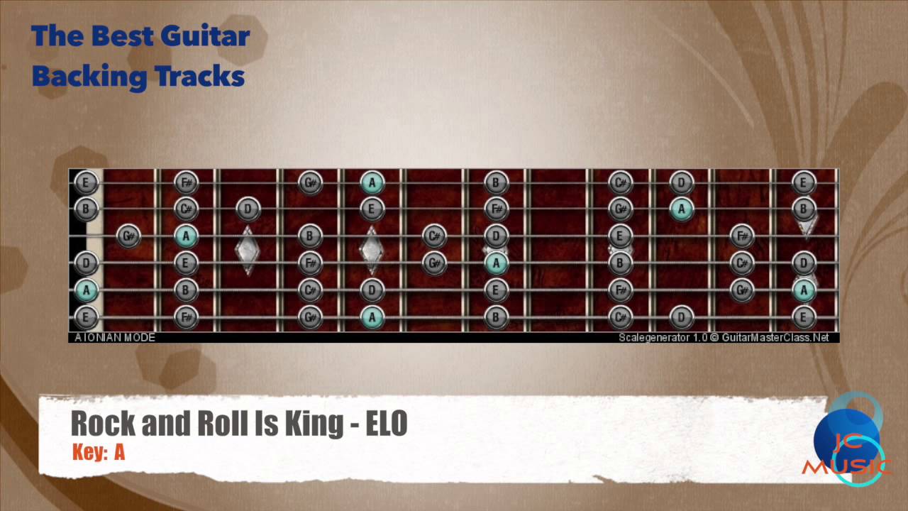 Rock And Roll Is King Elo Guitar Backing Track With Scale Chart